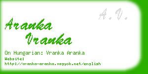 aranka vranka business card